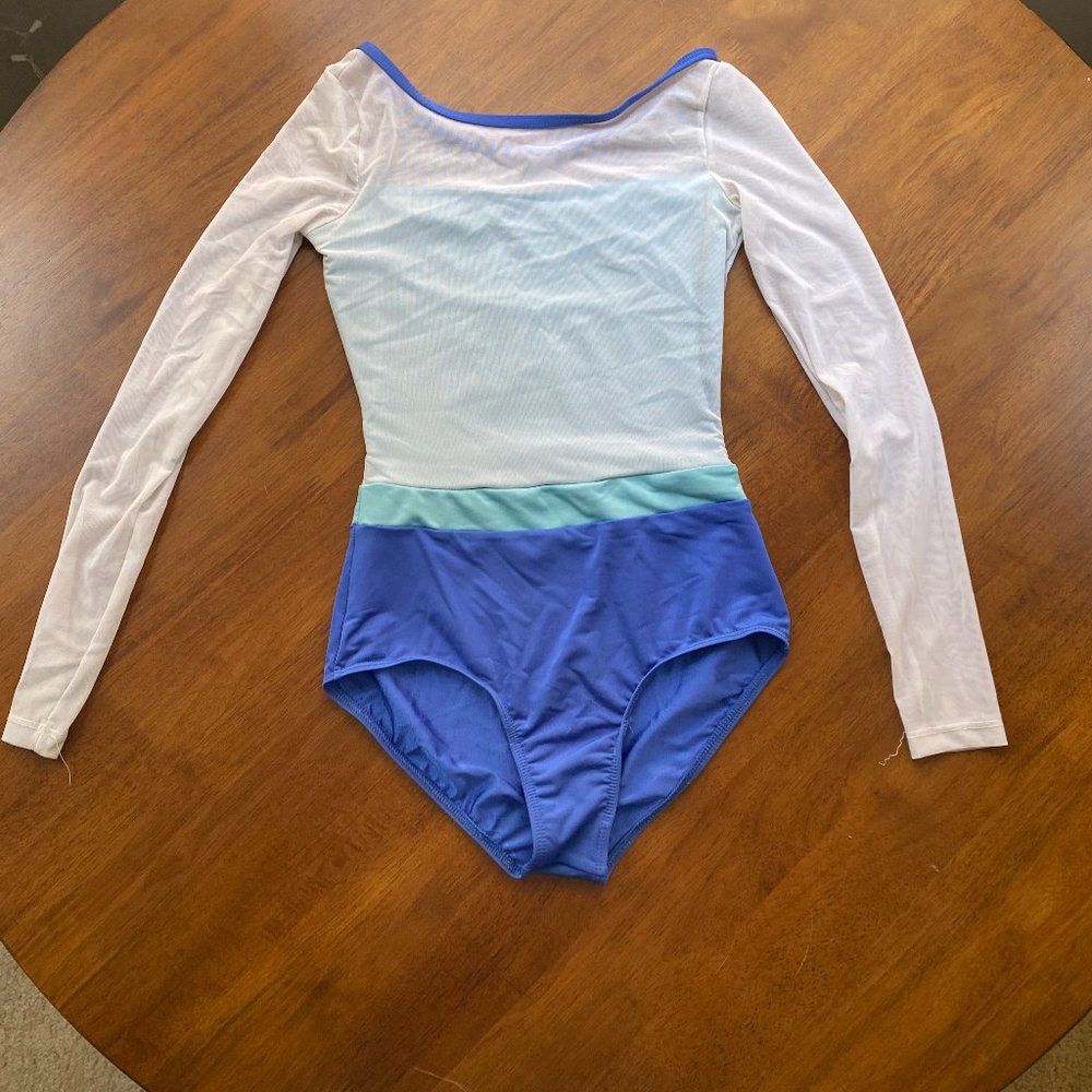 Mariia Dancewear long sleeved blue leotard